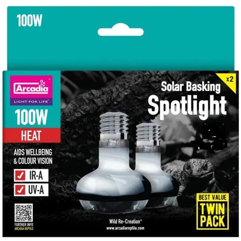 Arcadia twin pack solar basking spot 100w